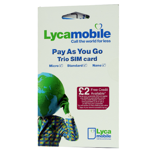 Lyca Mobile Pay As You Go Trio Sim ( Full MicroNano ) Retail Pack