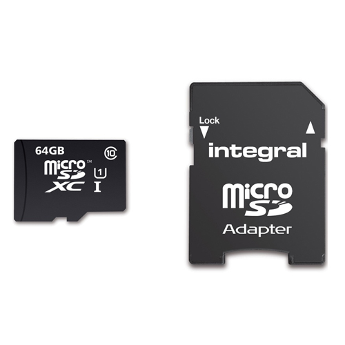 Integral Micro SDHC/XC 90mb 64GB Class 10 Memory Card with SD Adaptor