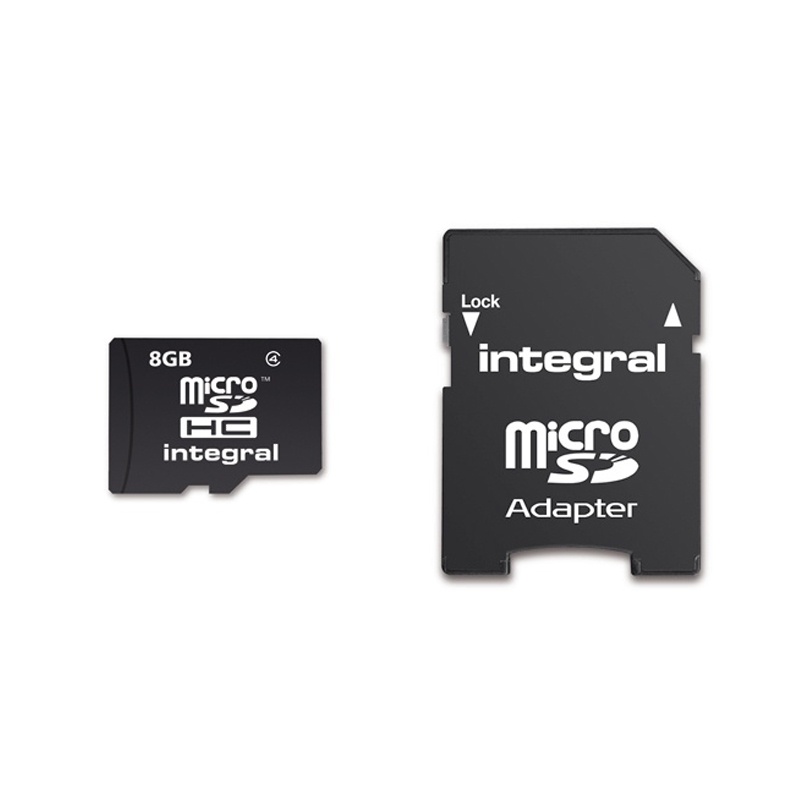 Integral Micro SD 8GB Memory Card with SD Adaptor