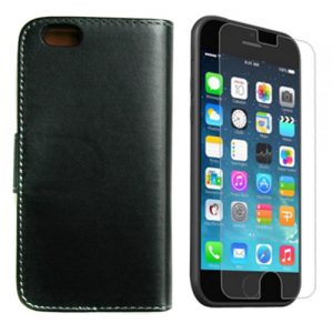 Pama Wallet Case For iPhone6 In Black - Includes 3 Screen Protectors FOC