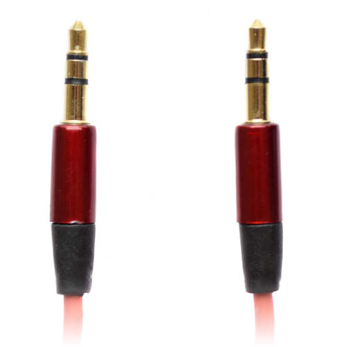 Pama 3.5mm to 3.5mm Stereo Jack Plug Lead - Short Red 60cm