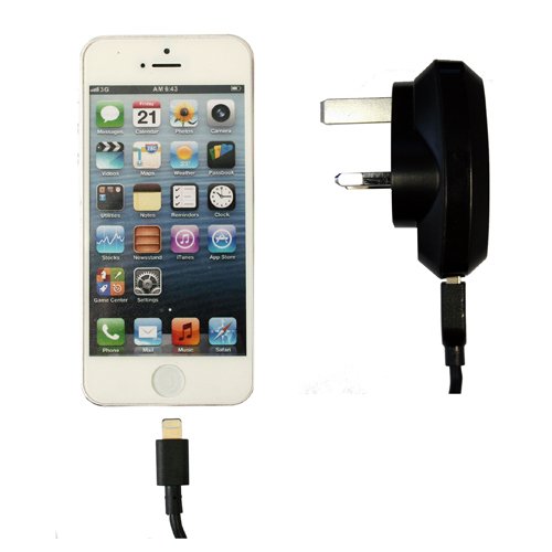 New Pama UK Mains Travel Charger to suit iPhone5 - MFi Approved
