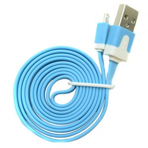Pama Tangle Free Blue Flat Micro USB Data Cable 1M