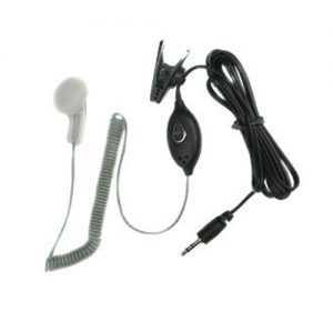 Pama Earpice and Mic with Push to Talk and Transparent Curly Cord - NCOEPMPTTCT