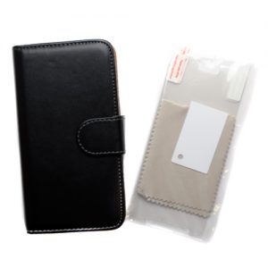Pama Wallet Hard Frame Case and Screen Protector 3PK In Black For SamsungS7
