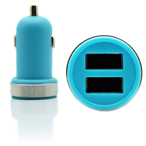 Pama Universal Twin USB In Car Charger In Blue 2A - USBM2SCBL2A
