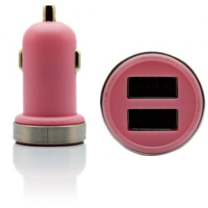 Pama Universal Twin USB In Car Charger In Pink 2A - USBM2SCPK2A