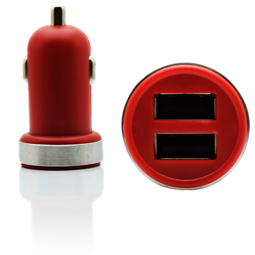 Pama Universal Twin USB In Car Charger In Red 2A - USBM2SCR2A