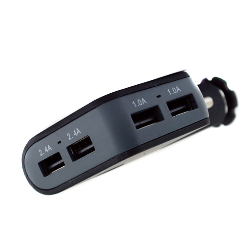 Pama Universal 4 Way USB In Car Charger 6.8A Black