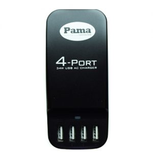 Pama Mains Travel Charger with 4 x USB Ports 6.8A - USB4TCL