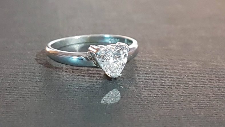 !!STOLEN!! 9 Carat White Gold Engagement Ring with Heart Shaped Diamond