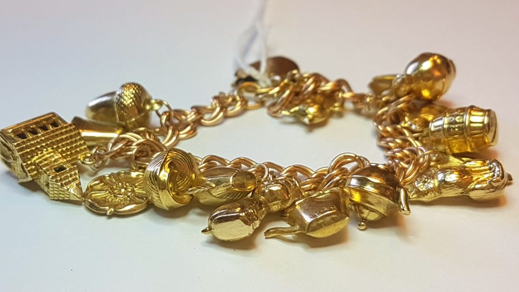 Gold Indigo Charm Bracelet Initial  Annie Haak